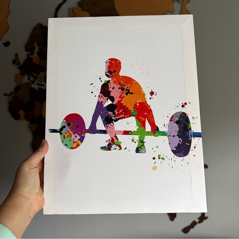 Home/Bedroom/Gym Decor Weightlifting Workout Art Canvas Print Wall Art